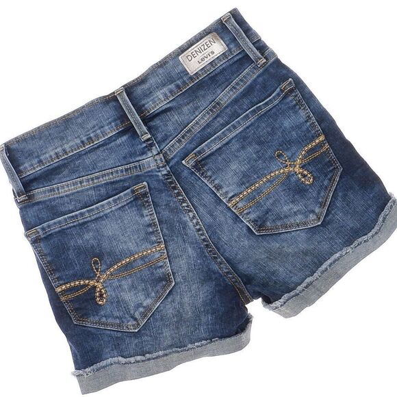 Denizen Shorts Juniors Size 3/26 High Rise Shortie Cuffed Blue Denim Measure W23 - Picture 4 of 9